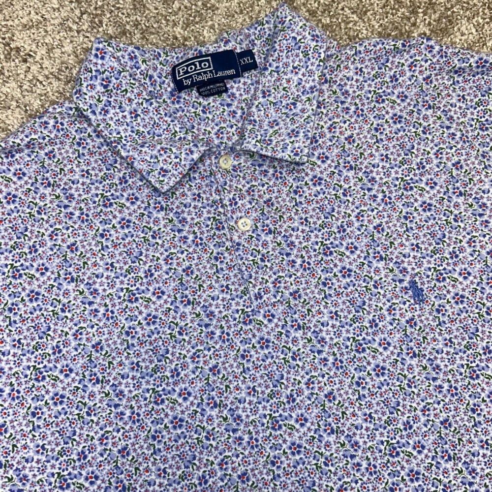 Polo Ralph Lauren Ditsy Print Floral Print Polo Men Size XXL Cotton Preppy